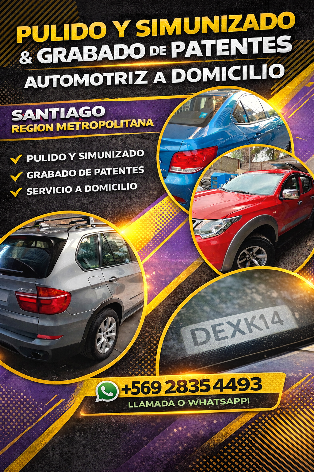 Pulido y simunizado de vehiculos a domicilio en Santiago de Chile